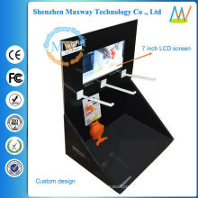 With 7 inch LCD screen cardboard counter display, cardboard countertop display, POP up cardboard display stand